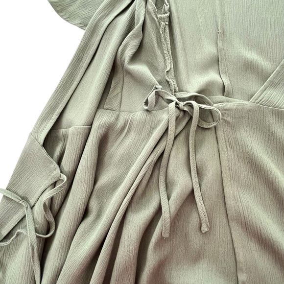 NWOT Lulus Sage Green Maxi Wrap Around Dress Feminine Soft Girl Romantic Size XS - Picture 8 of 12